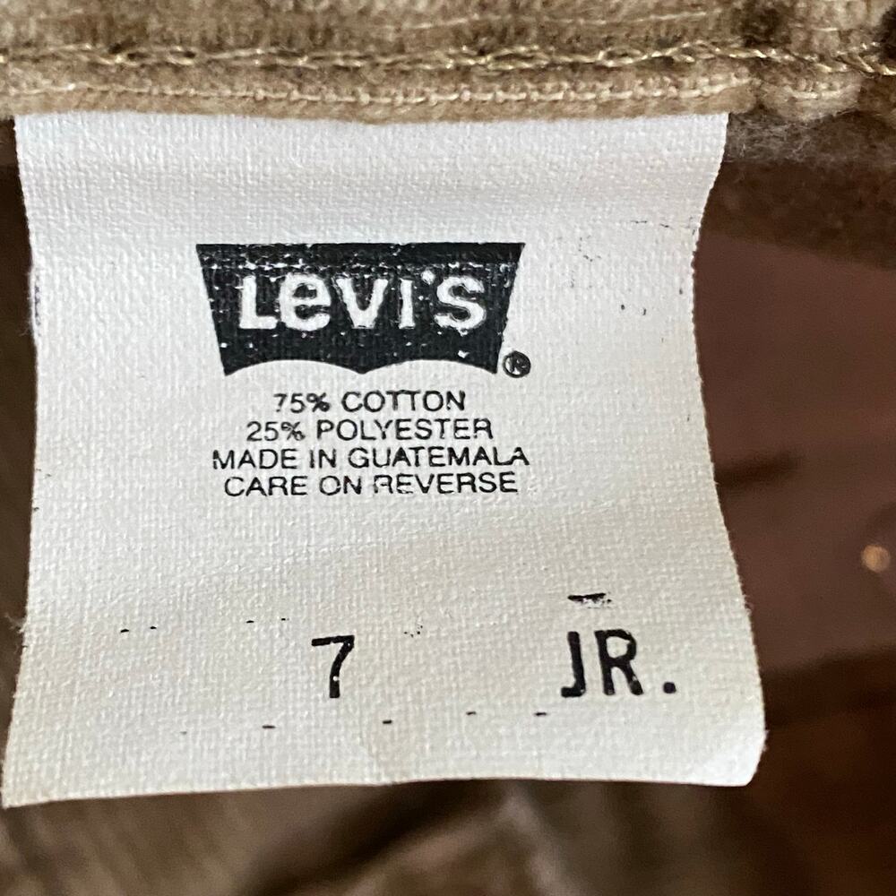 Vintage Y2K 00s Levis Corduroy Skirt Juniors 7 Tan Brown Button Fly Knee Length - Picture 8 of 11